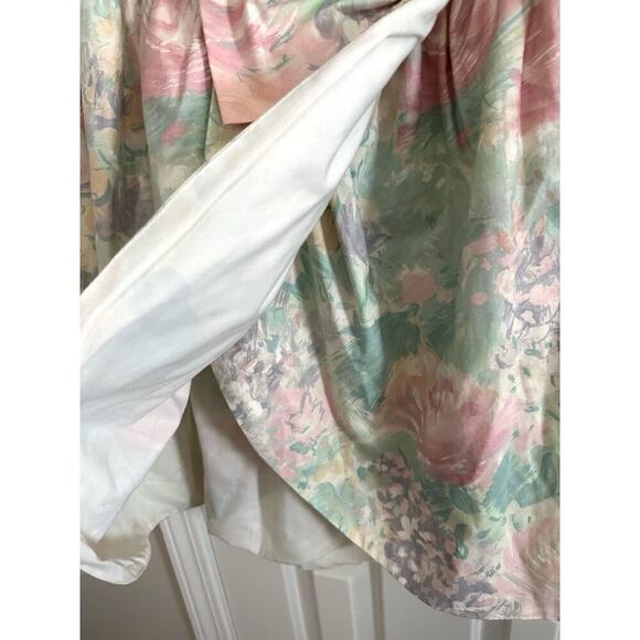 S.G. GILBERT Vintage 80s 90s Pastel Chintz Floral Strapless Bow Prom Dress - Picture 4 of 7